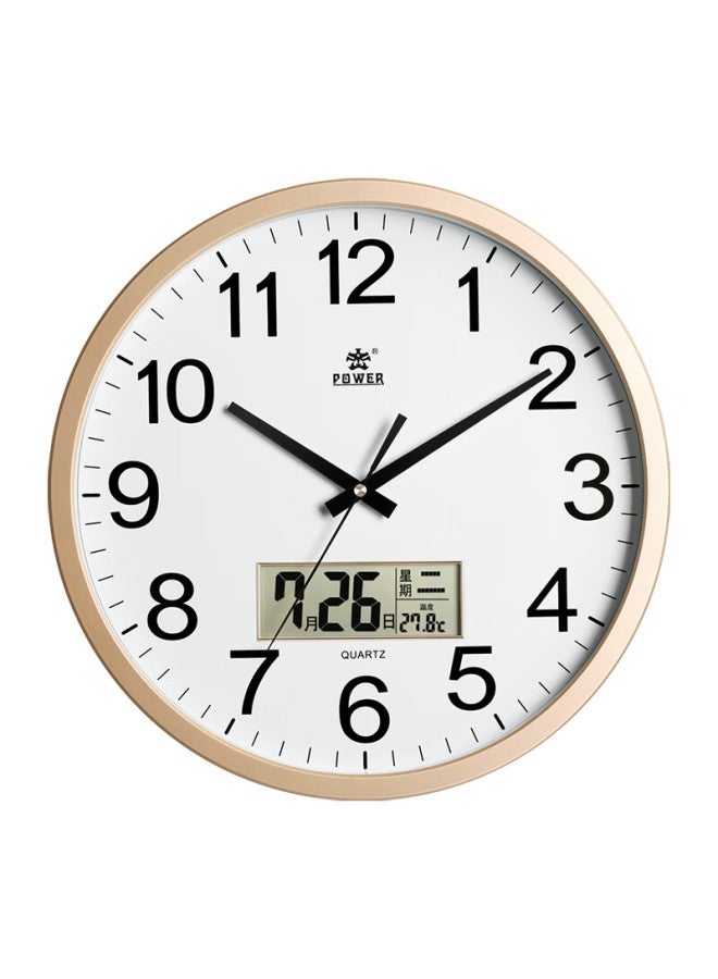 Power Tyrant King Clock Living Room Calendar Wall Clock Simple Round Wall Clock Bedroom Quartz Clock 40Cm Gold Bw24006A1 - Image 4