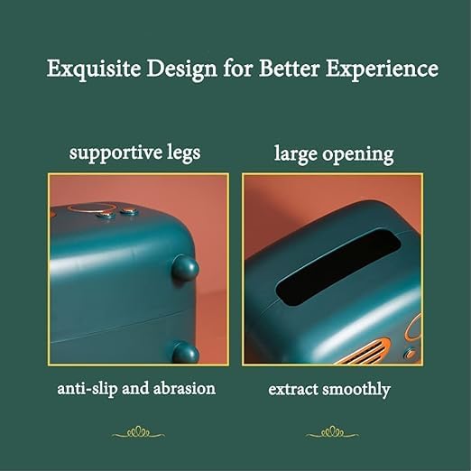 JAMBUVANTI Jenibri Radio Model Tissue Box Facial Tissue Box Napkin Organizer Vintage Paper Holder Paper Box Holder Desktop Decoration Tissue Holder Vanity Countertops face Napkin and Tissue Holder Green Radio - Image 5