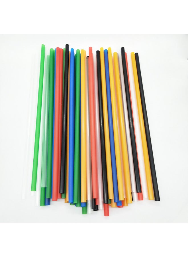 7mm Flat Straight Tube Children's DIY Material Accessories Disposable Plastic Beverage Juice Straw 250 PCs-Color:Black 7 * 255mm Flat Straight Tube-Specifications:100 Pcs/pack  - Image 5