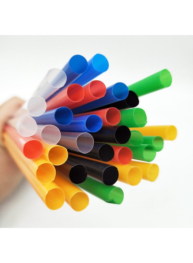 7mm Flat Straight Tube Children's DIY Material Accessories Disposable Plastic Beverage Juice Straw 250 PCs-Color:Black 7 * 255mm Flat Straight Tube-Specifications:100 Pcs/pack  - Image 4