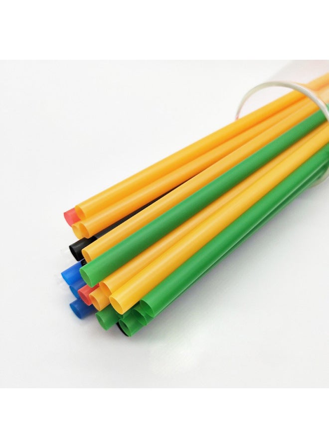 7mm Flat Straight Tube Children's DIY Material Accessories Disposable Plastic Beverage Juice Straw 250 PCs-Color:Black 7 * 255mm Flat Straight Tube-Specifications:100 Pcs/pack  - Image 3