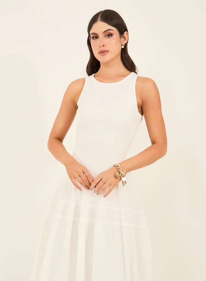Styli Sleeveless White Dress