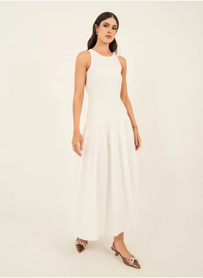 ستايلي Solid Sleeveless A-Line Maxi Dress