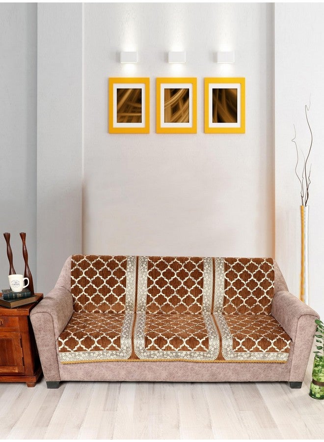 Nendle Modern Velvet Sofa Covers 3 Seater Combined Sofa Seat and Back Cover|Anti-Slip Sofa Covers for Living Room (Camel, Pack of 1) - Image 1