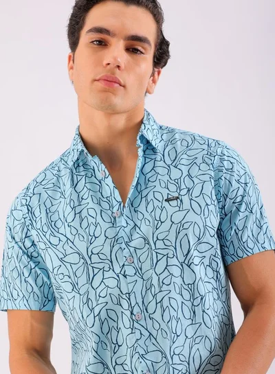 The Indian Garage Co Men Regular Fit Tropical Half Sleeves Spread Collar Casual Shirt