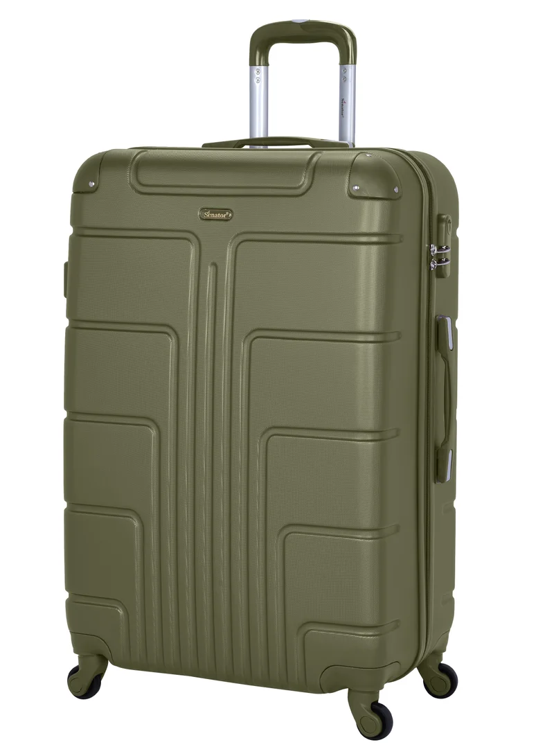 SENATOR Hard Case Travel Bag Extra Large Luggage Trolley ABS Lightweight Suitcase with 4 Spinner Wheels A1012 Olive Green