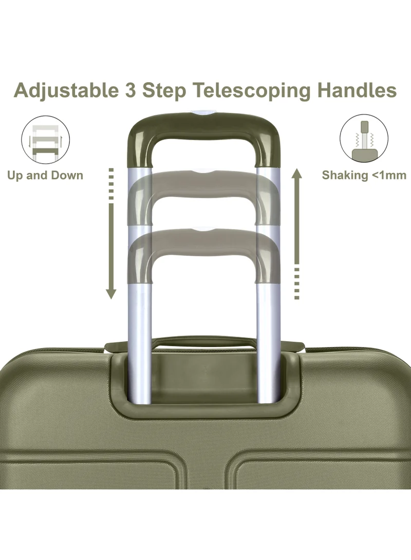 SENATOR Olive Green Hard Case Travel Bag Extra Large Luggage Trolley ABS Lightweight Suitcase with 4 Spinner Wheels A1012 Olive Green  | Best Price UAE