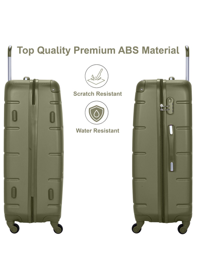 SENATOR Hard Case Travel Bag Extra Large Luggage Trolley ABS Lightweight Suitcase with 4 Spinner Wheels A1012 Olive Green - Image 4