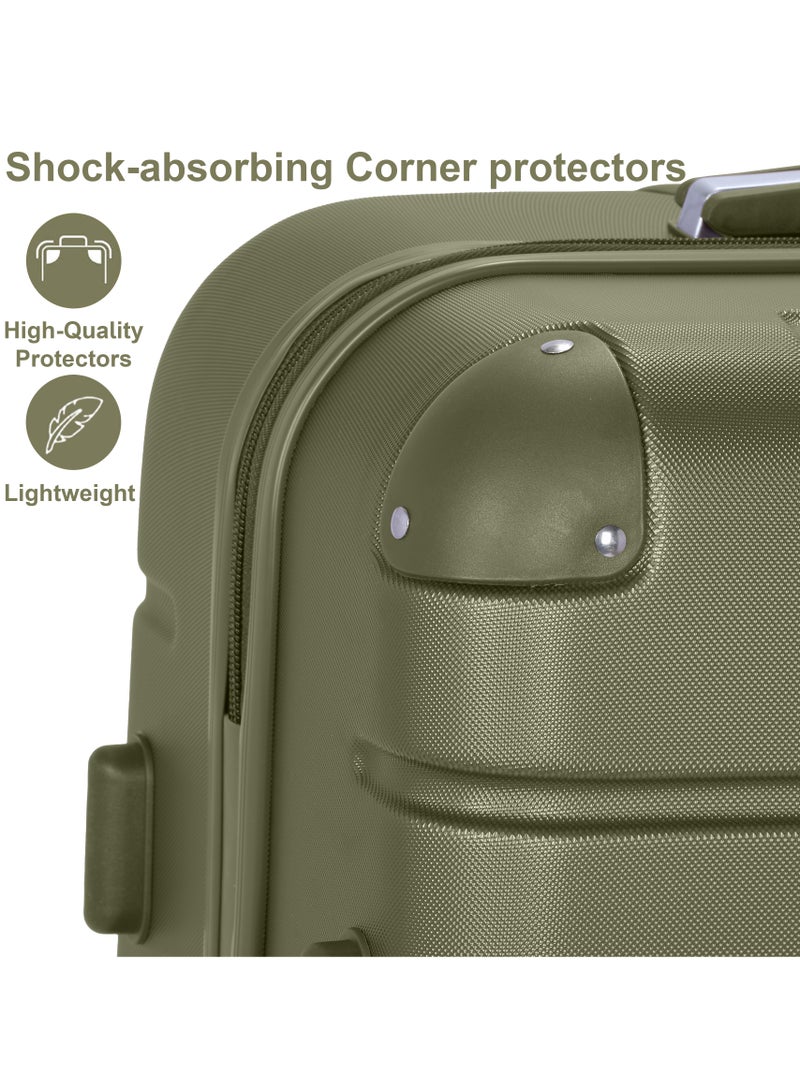 SENATOR Hard Case Travel Bag Extra Large Luggage Trolley ABS Lightweight Suitcase with 4 Spinner Wheels A1012 Olive Green - Image 5
