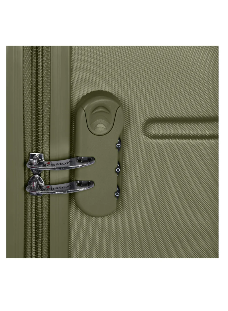 SENATOR Hard Case Travel Bag Extra Large Luggage Trolley ABS Lightweight Suitcase with 4 Spinner Wheels A1012 Olive Green