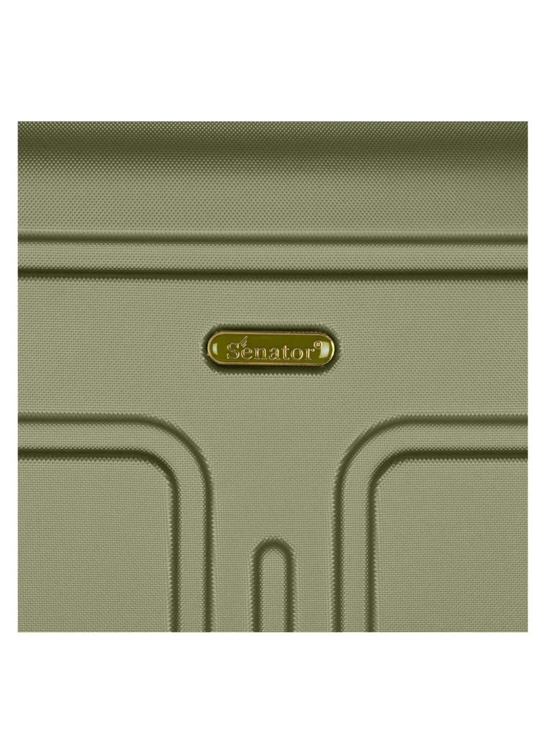 SENATOR Hard Case Travel Bag Extra Large Luggage Trolley ABS Lightweight Suitcase with 4 Spinner Wheels A1012 Olive Green