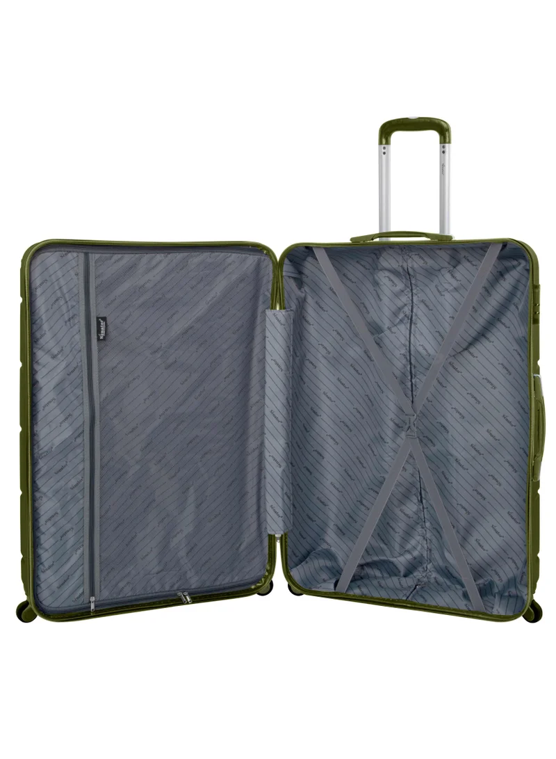 SENATOR Hard Case Travel Bag Extra Large Luggage Trolley ABS Lightweight Suitcase with 4 Spinner Wheels A1012 Olive Green