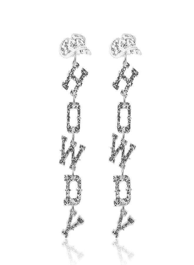 Wojgzon Western Cowgirl HOWDY Letters Glitter Drop Dangle Earrings for Women Acrylic Rodeo Disco Cowboy Hat Earrings Country Concert Party Outfits Jewelry - Image 1
