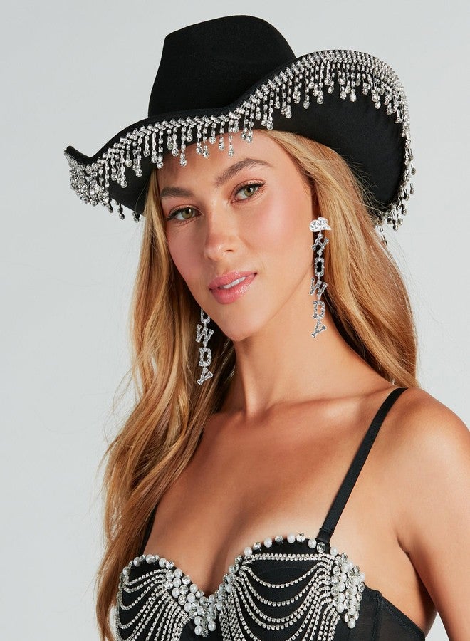 Wojgzon Western Cowgirl HOWDY Letters Glitter Drop Dangle Earrings for Women Acrylic Rodeo Disco Cowboy Hat Earrings Country Concert Party Outfits Jewelry - Image 5