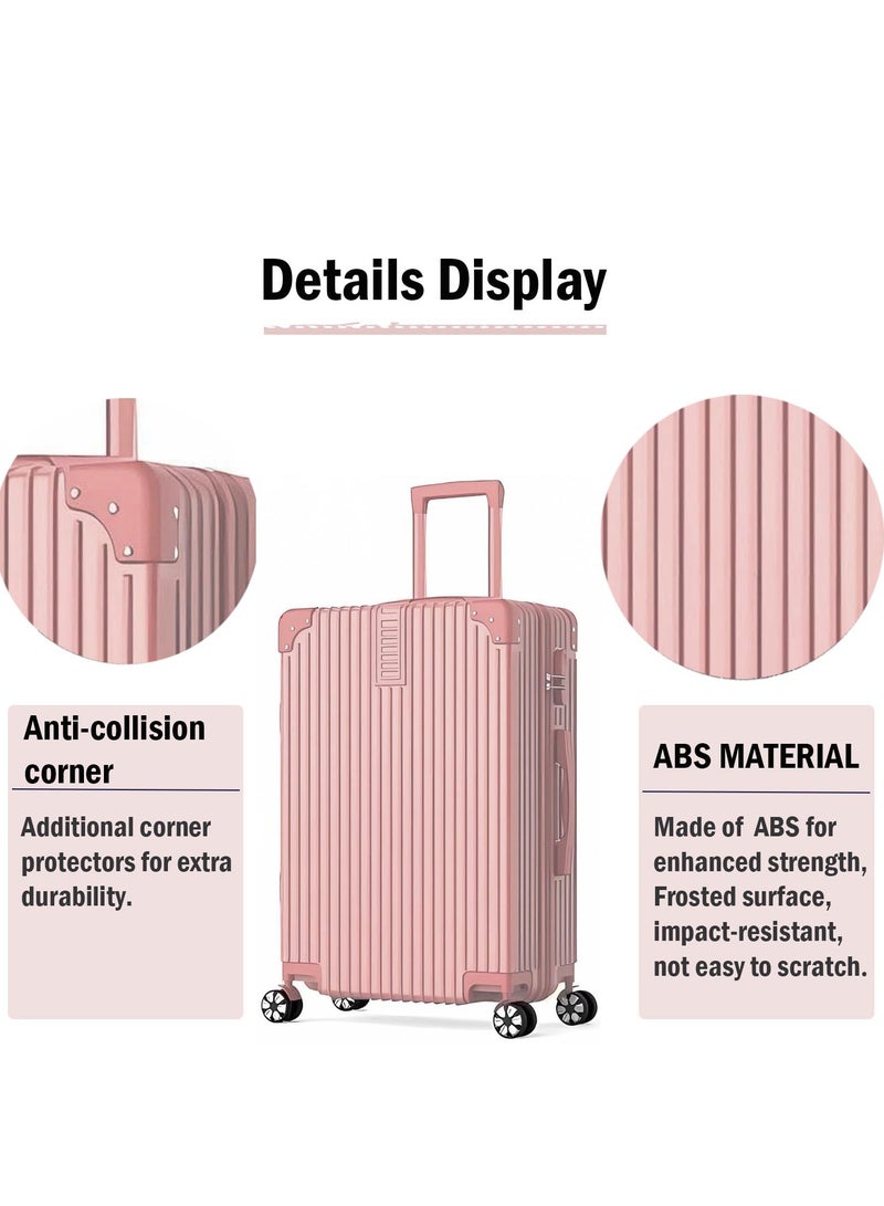 ZUIHAO ZUIHAO Hard side 4-piece Suitcase with TSA Lock Lightweight Travel Suitcase with Spinner Wheels  Durable Carry On Luggage Sets for Family 14/20/24/28 inch Rose Gold  - Image 2