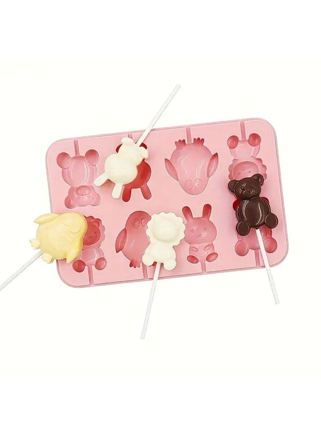 1pc Pink Silicone Lollipop Mold With Lid Oval Design Flexible Nontoxic Material For Candy Making Party Treats Festive Molds Diy Tools Kitchen - Image 5