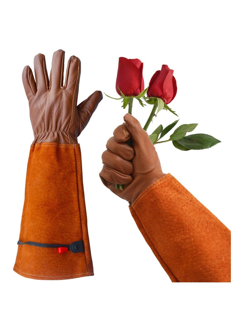 SOLARAE Cactus Gloves Thorn Proof Gardening for Rose Pruning Cacti Handling Leather Garden Work For Women Men Yard Gardener Gifts - Image 1