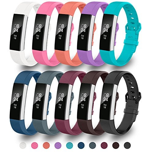 Greeninsync Compatible with Fit Bit Alta HR Bands,Replacement for Fit Bit Alta Band Small Accessory Watch Buckle Wristband for Alta&Alta HR/Fit Bit Ace Strap Bracelet W/Same Color Metal Clasp(10Pack) - Image 1