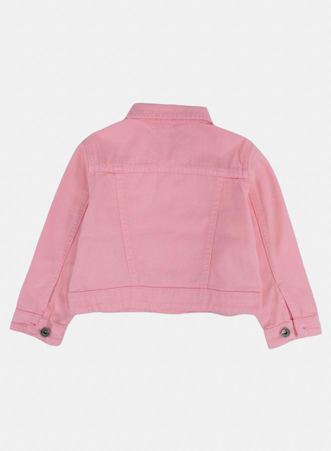 بمبيلو جاكيت قماش جاباردين للبنات – وردي - Image 2