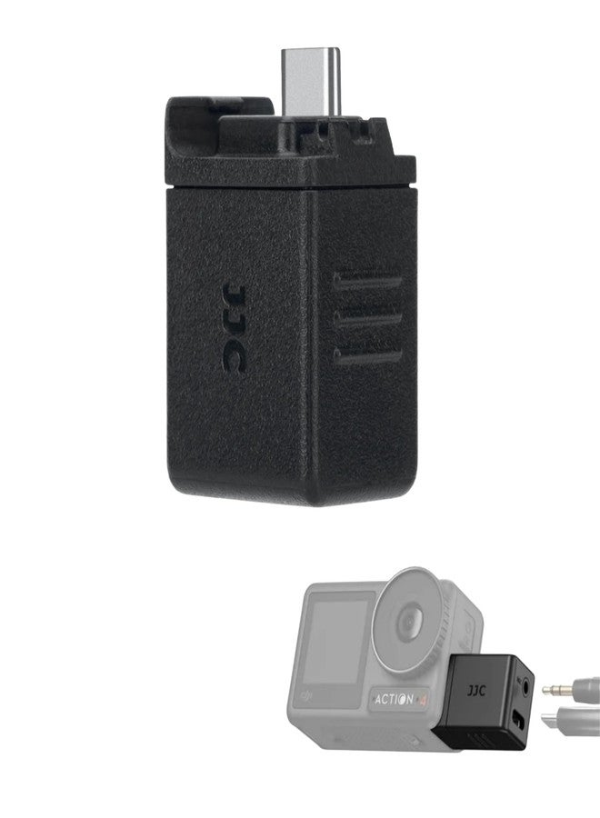 جي جي سي محول ميكروفون JJC USB-C مقاس 3.5 مم متوافق مع DJI Osmo Action 4 / Action 6 / 5 Pro - دونجل محول صوت ميكروفون خارجي - محول إدخال ميكروفون من النوع C إلى 3.5 مم - Image 1