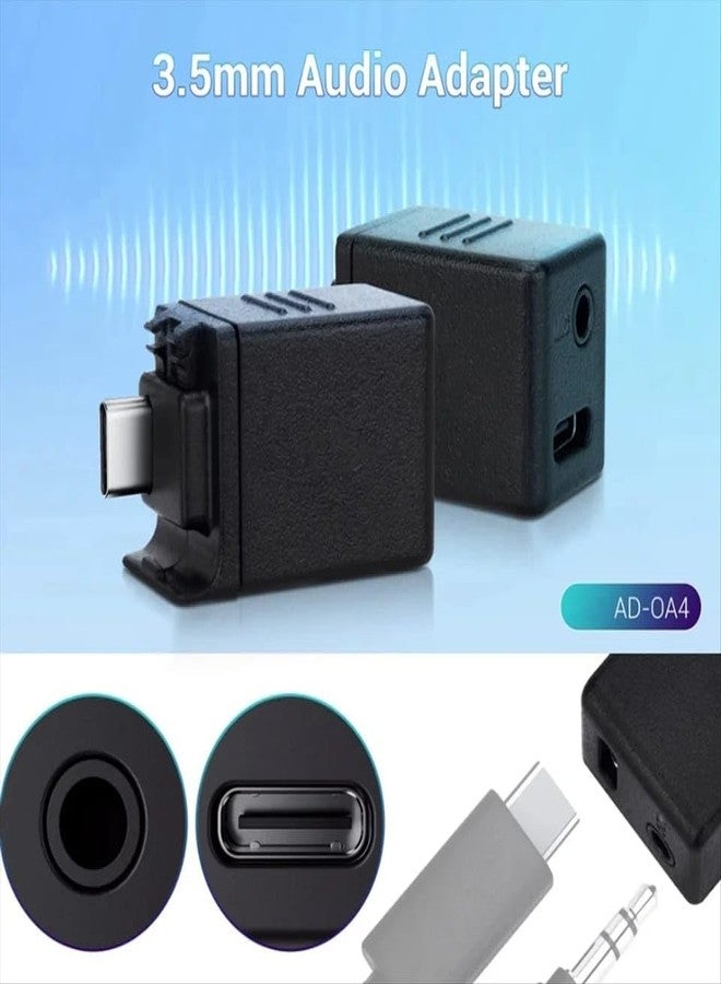 جي جي سي محول ميكروفون JJC USB-C مقاس 3.5 مم متوافق مع DJI Osmo Action 4 / Action 6 / 5 Pro - دونجل محول صوت ميكروفون خارجي - محول إدخال ميكروفون من النوع C إلى 3.5 مم - Image 3