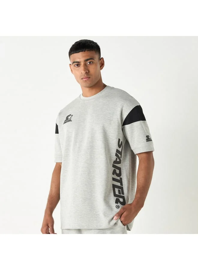 STARTER Starter Logo Print T-shirt with Crew Neck and Short Sleeves