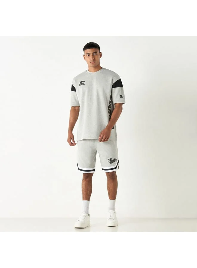 STARTER Starter Logo Print T-shirt with Crew Neck and Short Sleeves