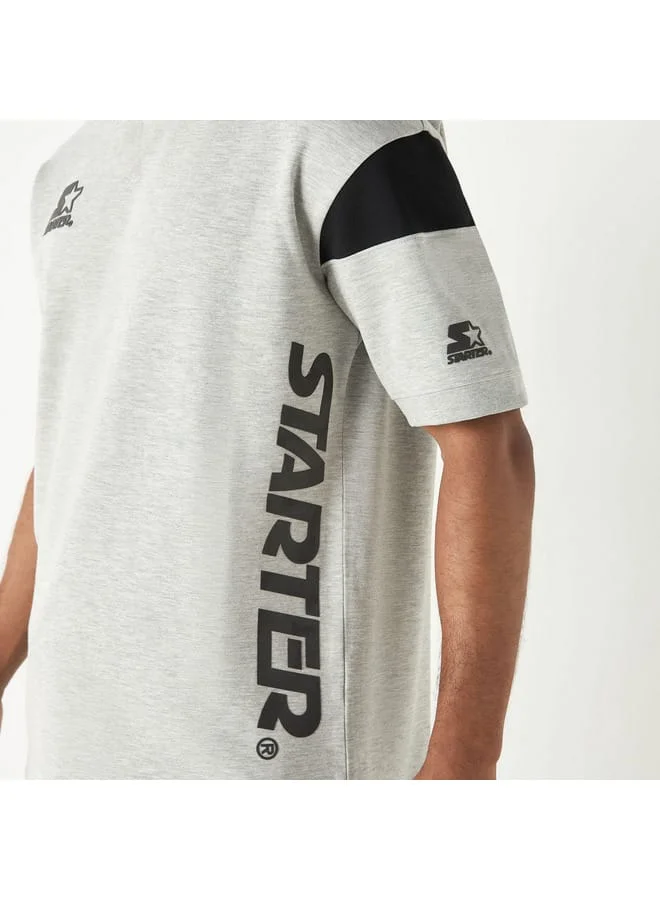 STARTER Starter Logo Print T-shirt with Crew Neck and Short Sleeves