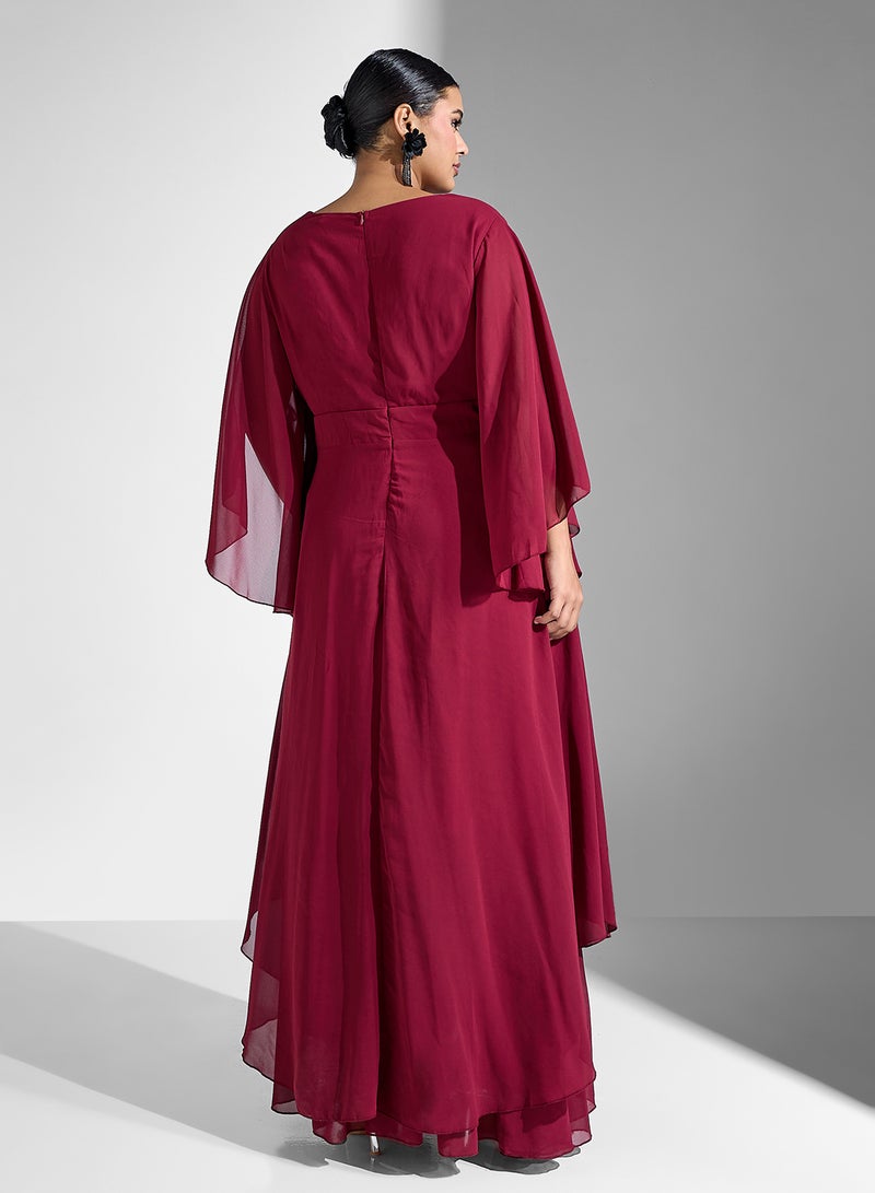 خزانة فستان مقاس كبير بأكمام واسعة وقصة - Image 2