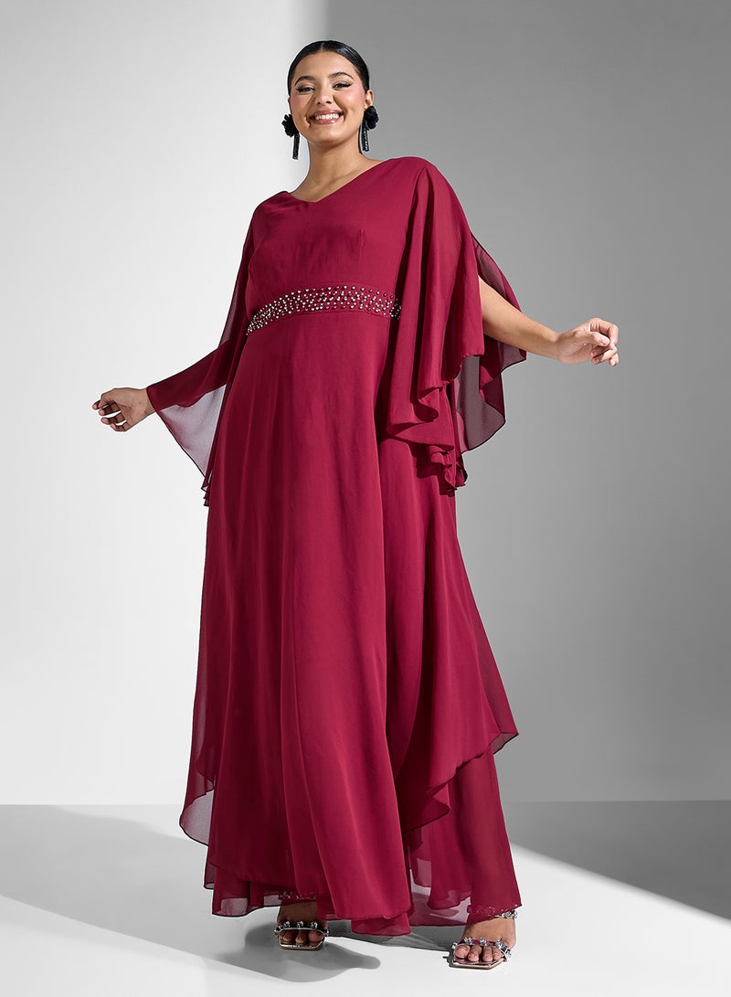 خزانة فستان مقاس كبير بأكمام واسعة وقصة - Image 1