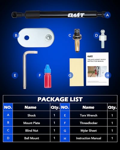 Orion Motor Tech Truck Tailgate Assist, Pickup Tailgate Lift Assist Kit Compatible with 1997 1998 1999 2000 2001 2002 2003 Ford F150, 1999 to 2016 F250 F350 Super Duty, & 2010 to 2016 F450 Super Duty - Image 5