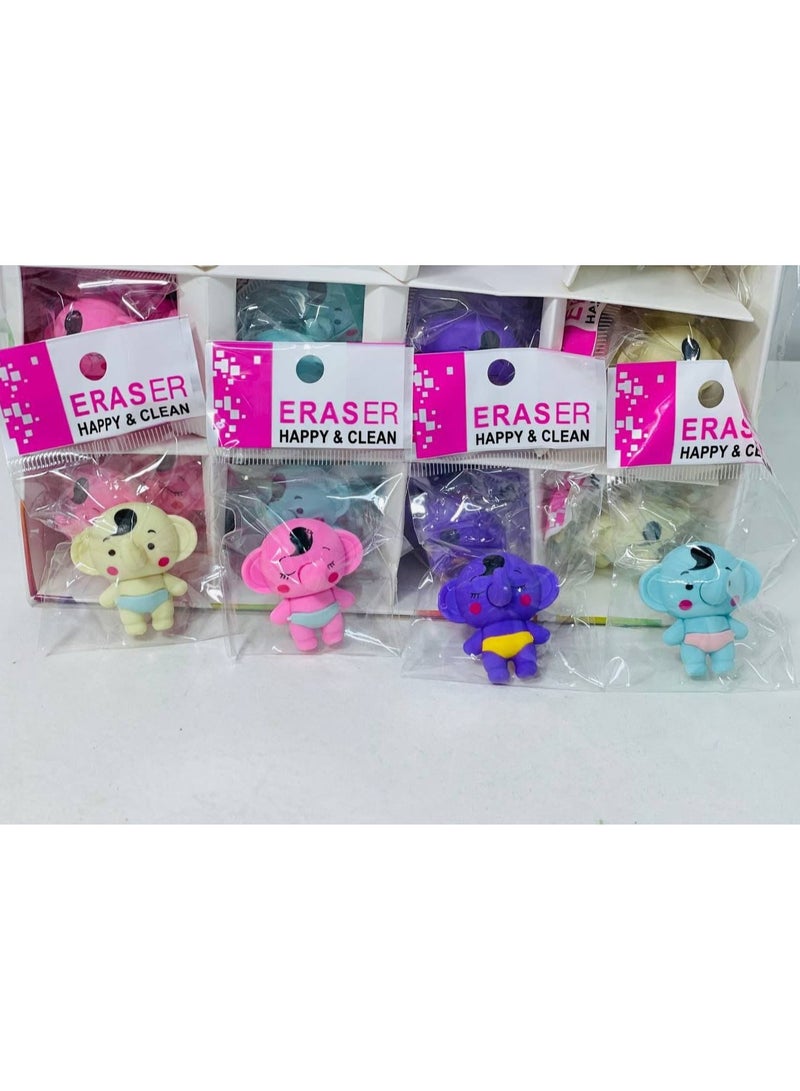 استيكة حيوانات المجسمة الاستيكة ممحاه العلبة : ٣٦ قطعة على شكل فيل - Image 1