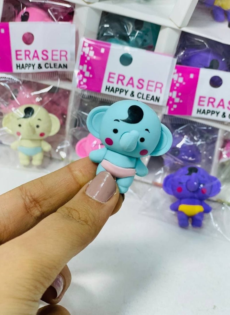 استيكة حيوانات المجسمة الاستيكة ممحاه العلبة : ٣٦ قطعة على شكل فيل - Image 2