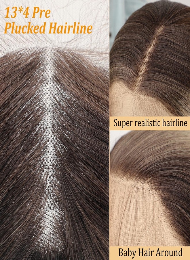 AISI HAIR 13x4 HD Lace Front Wig Mixed Blonde Pre Plucked With Baby Hair Straight Glueless Synthetic Wigs for Women 28inch Beginner Friendly - Image 3