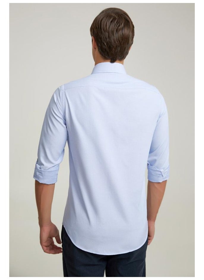 D'S DAMAT Ds Damat Slim Fit Blue Shirt  - Image 4