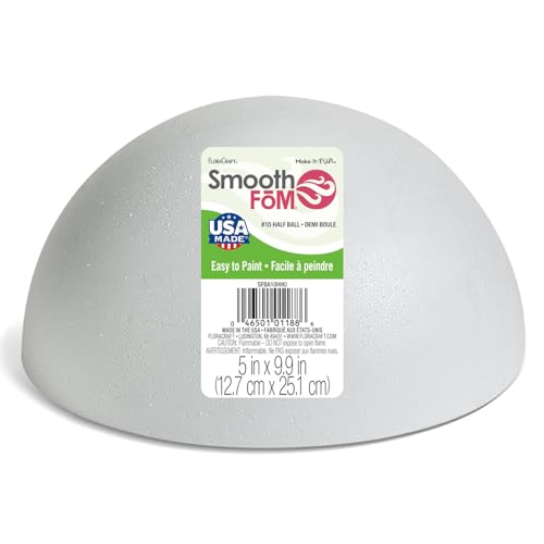FloraCraft SmoothFōM Hollow Half Ball 5 Inch x 9.9 Inch White - Image 1