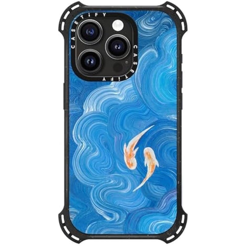 Casetify Bounce iPhone 15 Pro Case 【6X Military Grade Drop Tested / 21.3ft Drop Protection/Compatible with Magsafe】 - Two Little Koi - Triple Black - Image 4