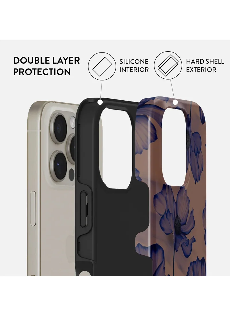 BURGA iPhone 16 Pro Max Case, 2 Piece Hard Shell + TPU Silicone Interior, Shock Absorption, All Port Accessible, Raised Bezel For Screen & Camera Protection, Never Fading HQ Print,Velvet Night