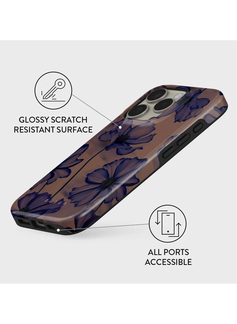 BURGA iPhone 16 Pro Max Case, 2 Piece Hard Shell + TPU Silicone Interior, Shock Absorption, All Port Accessible, Raised Bezel For Screen & Camera Protection, Never Fading HQ Print,Velvet Night