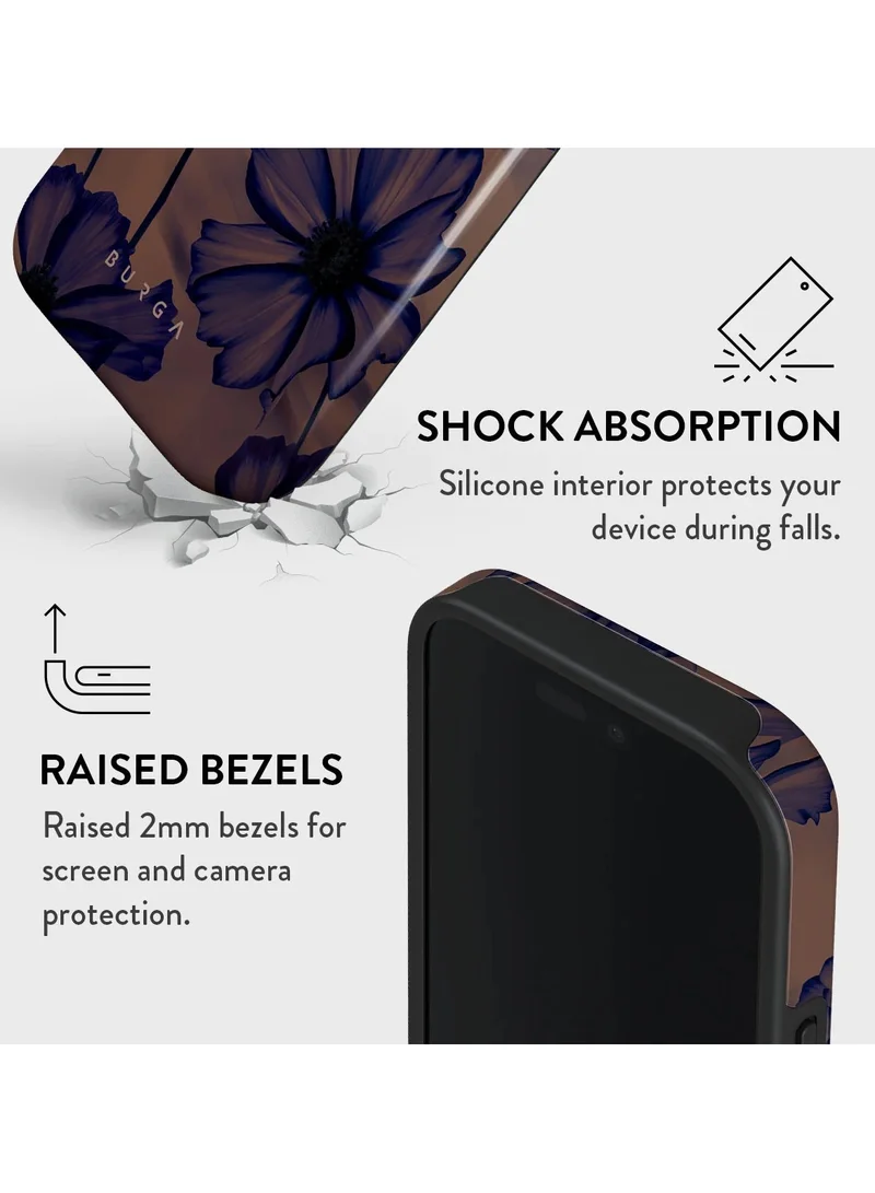 BURGA iPhone 16 Pro Max Case, 2 Piece Hard Shell + TPU Silicone Interior, Shock Absorption, All Port Accessible, Raised Bezel For Screen & Camera Protection, Never Fading HQ Print,Velvet Night