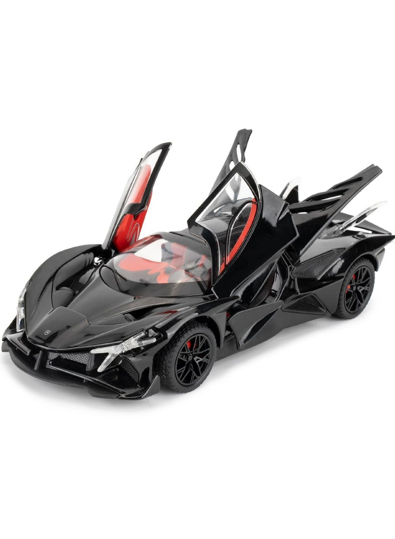 CMGTYYD 1/24 Apollo evo Alloy Model Car, Toy Car with Pull Back Function, Toy Car with Sound and Bright Lights, Suitable Collectible Model Toys, Gifts for Boys and Girls3 + Year Old (Black) - Image 1