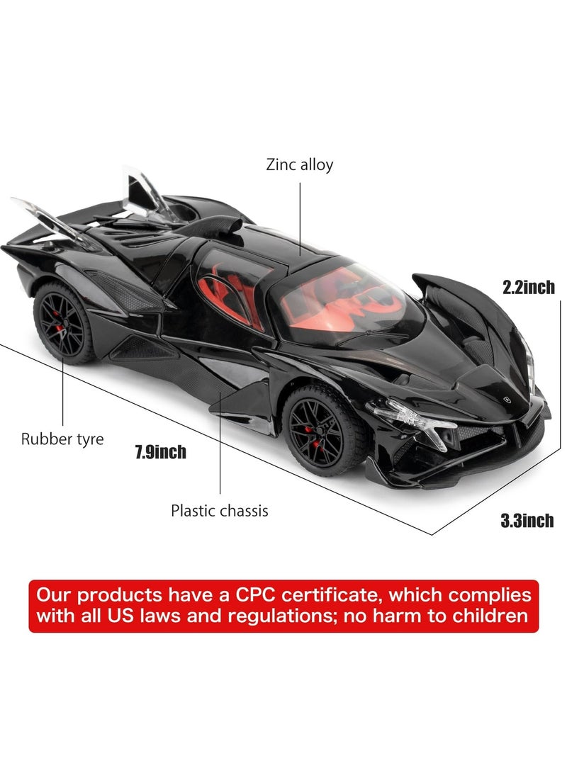 CMGTYYD 1/24 Apollo evo Alloy Model Car, Toy Car with Pull Back Function, Toy Car with Sound and Bright Lights, Suitable Collectible Model Toys, Gifts for Boys and Girls3 + Year Old (Black) - Image 2