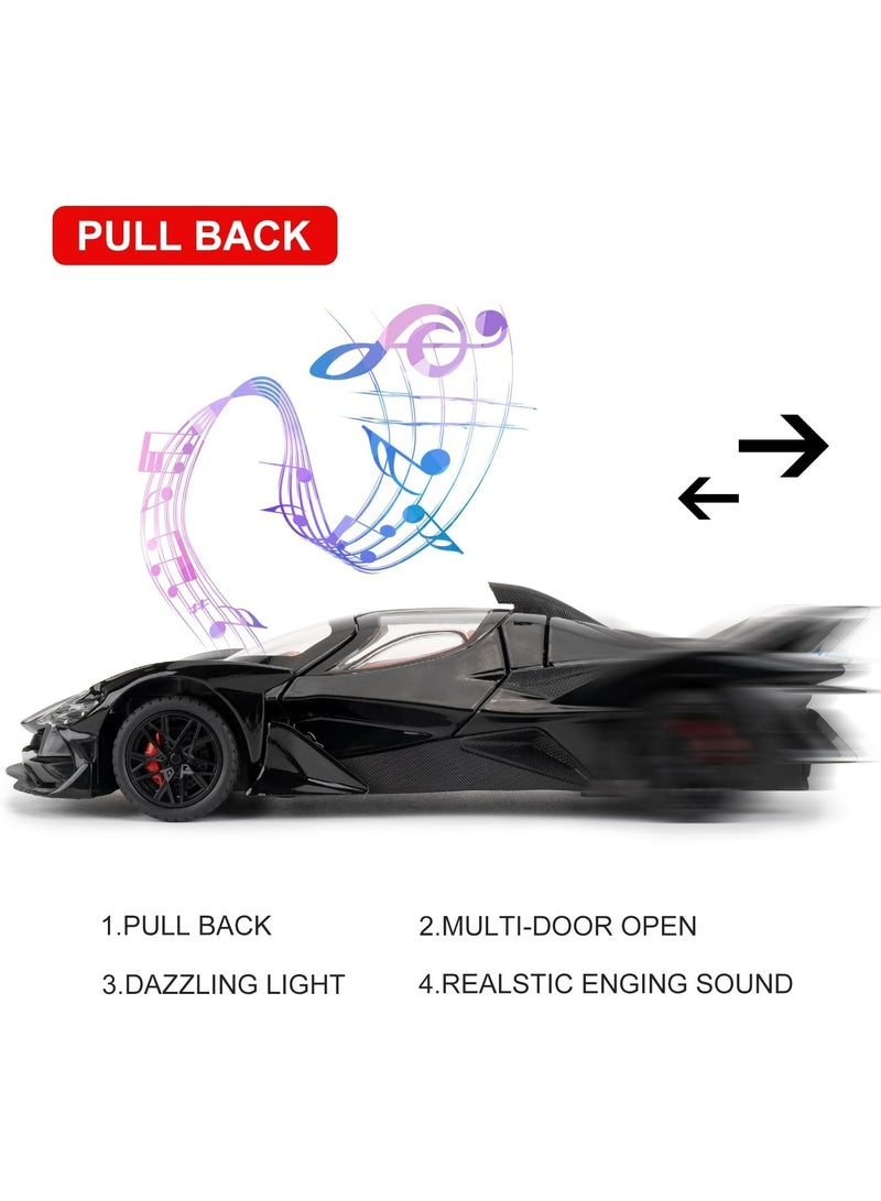 CMGTYYD 1/24 Apollo evo Alloy Model Car, Toy Car with Pull Back Function, Toy Car with Sound and Bright Lights, Suitable Collectible Model Toys, Gifts for Boys and Girls3 + Year Old (Black) - Image 4