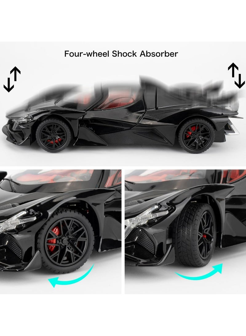 CMGTYYD 1/24 Apollo evo Alloy Model Car, Toy Car with Pull Back Function, Toy Car with Sound and Bright Lights, Suitable Collectible Model Toys, Gifts for Boys and Girls3 + Year Old (Black) - Image 5