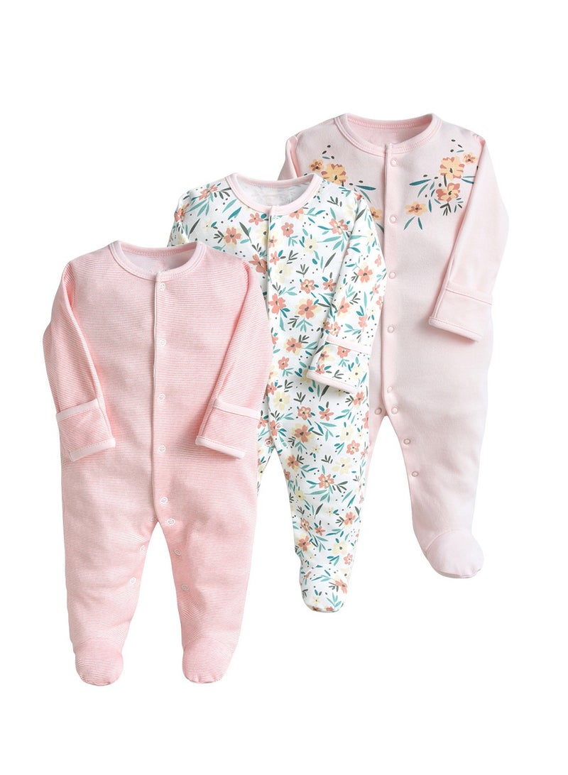 Three-Piece Cotton-Footed Baby Crawling Suit Bodysuit - Image 1