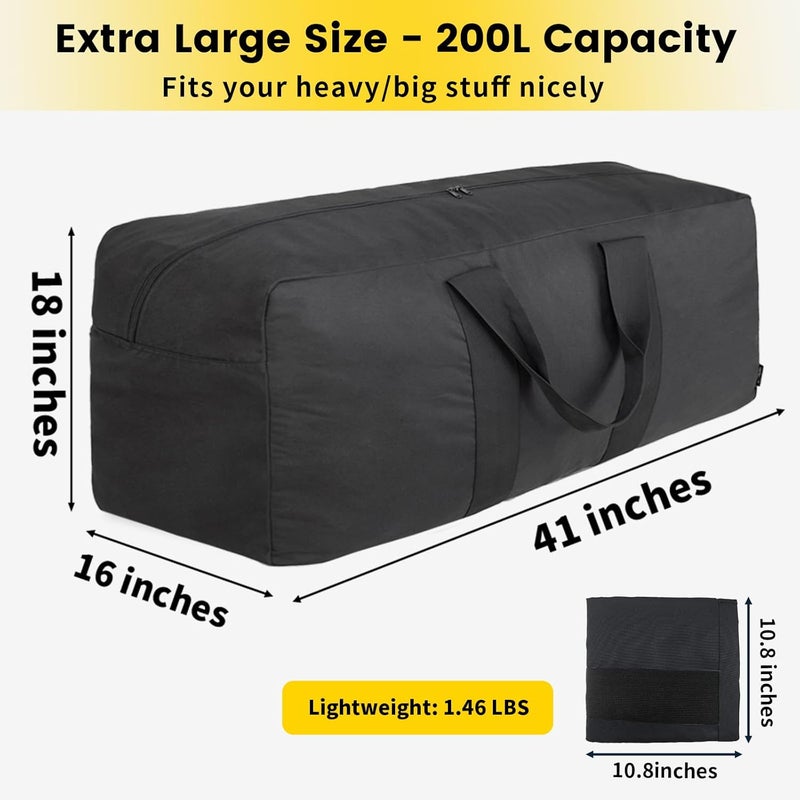 Vorspack Extra Large Duffle Bag for Travel - 100L Duffel Bag for Men Gear Bag for Storage Foldable Weekender Bag for Overnight Camping - Black - Image 1