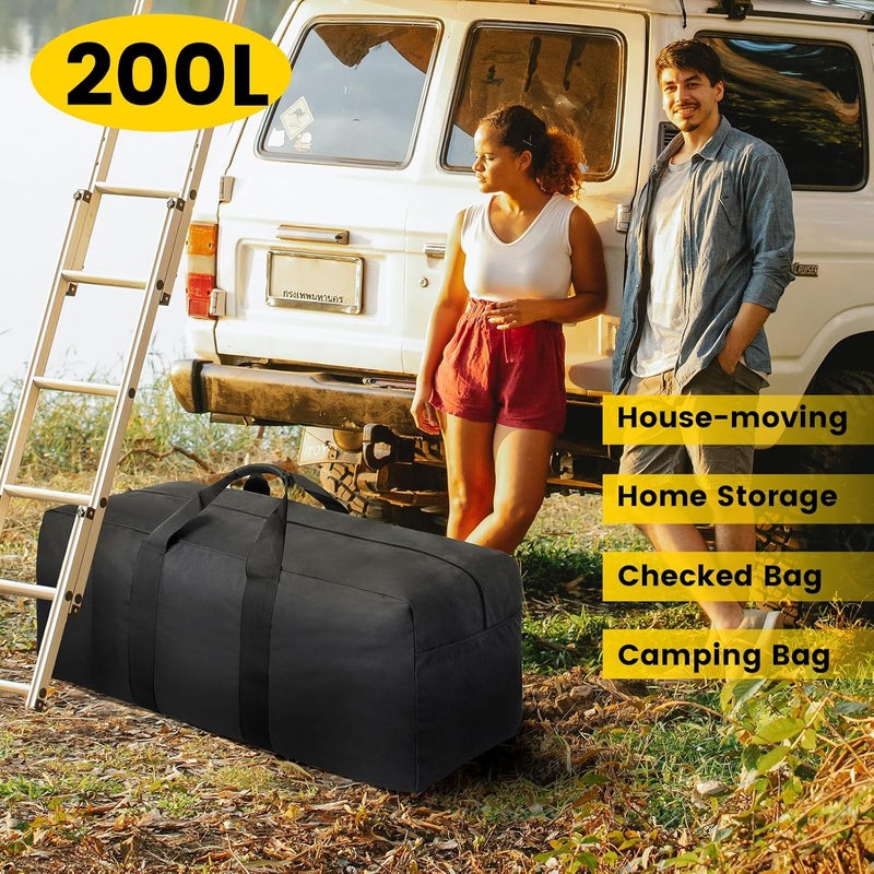 Vorspack Extra Large Duffle Bag for Travel - 100L Duffel Bag for Men Gear Bag for Storage Foldable Weekender Bag for Overnight Camping - Black - Image 5