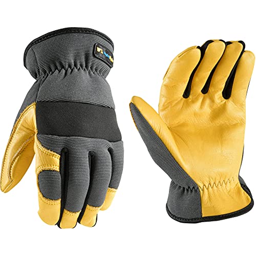 Wells Lamont Men's Slip-On HydraHyde Work Gloves – Water-Resistant Leather for Gardening, Landscaping – Reinforced Fingertips, Breathable Spandex – Durable, Comfortable, Flexible – Gray - XXL - Image 1