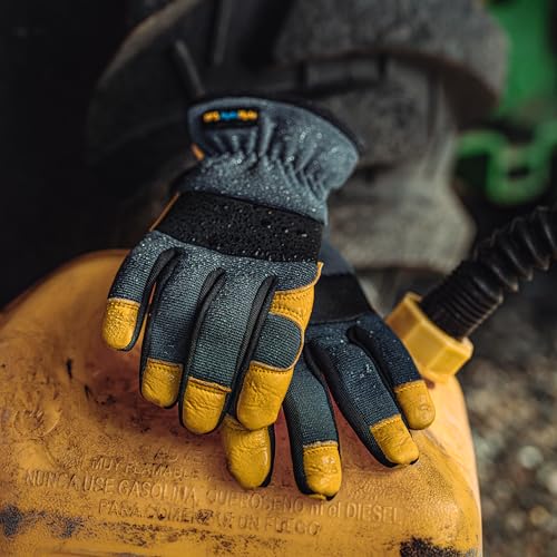Wells Lamont Men's Slip-On HydraHyde Work Gloves – Water-Resistant Leather for Gardening, Landscaping – Reinforced Fingertips, Breathable Spandex – Durable, Comfortable, Flexible – Gray - XXL - Image 2