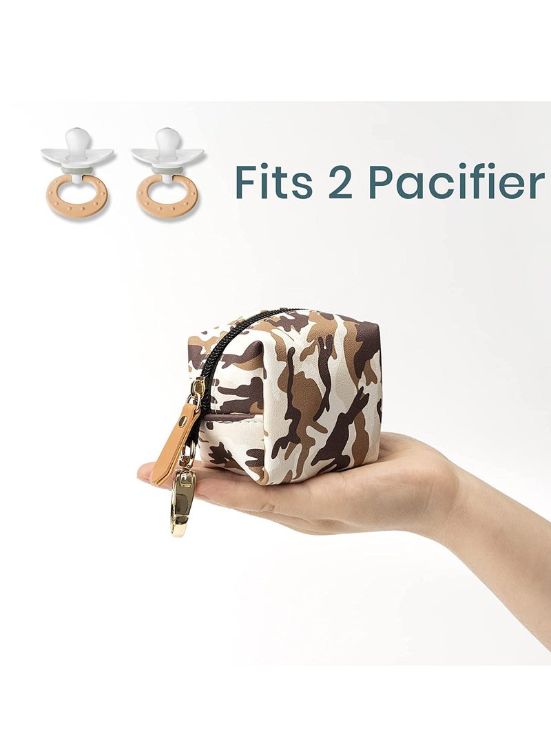 Barakah Pacifier Holder Case with Clip Stylish Pacifier Storage Container Protective Clean Baby Bag Accessory Multifunctional Square Bag Deposit Coins Small Object for Newborns Infants Toddlers 2 PCS - Image 5